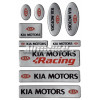 Sada živicových nálepiek KIA rôznych rozmerov.