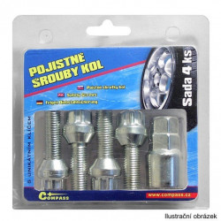 Poistné skrutky kolies C M12x1, 50x26mm guľové sedlo