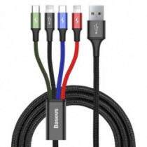 BASEUS USB Kábel 4v1 čierny, 1xUSB-C, 2x Lightning, 1xMicro 3,5A 120 cm