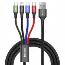 USB kábel BASEUS Fast 4v1 Lightning / Micro 3,5A 1,2 m čierny
