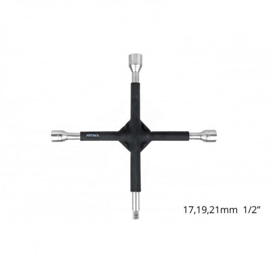 Pogumovaný krížový kľúč 17-19-21mm 1/2