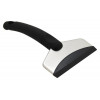 Štýlová škrabka s ergonomickou rukoväťou a kovovými doplnkami, dĺžky 18 cm.