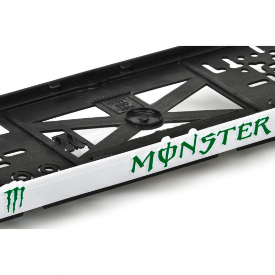 Podložka pod ŠPZ 3D MONSTER biela lišta