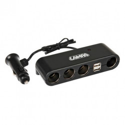 Multi zásuvka zapaľovača 4+2 USB s káblom 60 cm 12/24 V