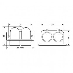 Zásuvka s uzáverom dvojitá 12/24 V do 15 A