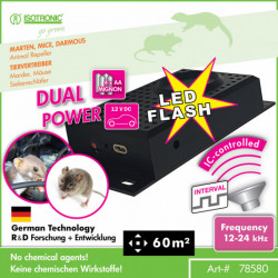 Plašič kún a hlodavcov duálne napájanie