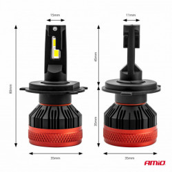 LED žiarovky hlavného svietenia H4 X3 Series AMiO (+canbus)