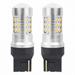 LED žiarovky CANBUS 3030 24SMD T20 7440 WY21W  Oranžová 12V/24V   2ks