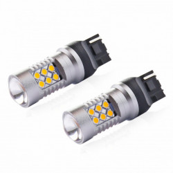 LED žiarovky CANBUS 3030 24SMD T20 7440 WY21W  Oranžová 12V/24V   2ks
