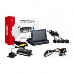 Asistenty parkovania TFT02 4,3” s kamerou HD-315-LED 4-senzorové, čierne