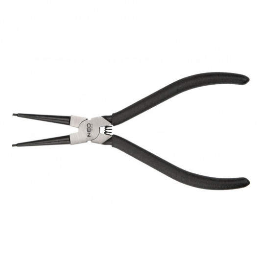 NEO Kliešte na poistné krúžky 140 mm, pevné s vnútorným hrotom, CrMo, rozsah 10 - 25 mm, priemer hrotu 1,5 - 2,0 mm
