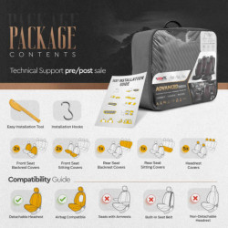 Sada autopoťahov OTOM ADVANCED 204 BLACK BABYFACE 3-ZIP