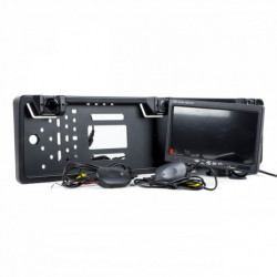 Cúvacia kamera v ráme špz s 2 obrazovkami a monitorom 7 prstov (bezdrôtová)