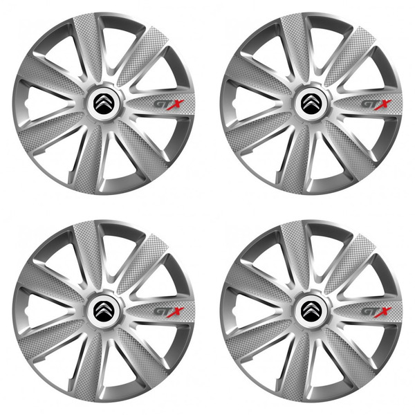 puklice pre  Citroen 14 GTX CARBON silver