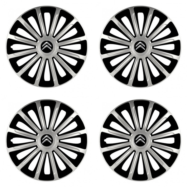 puklice pre  Citroen 15 TREND silver and black