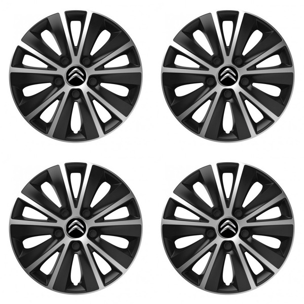 puklice pre  Citroen 16 RAPIDE silver and black