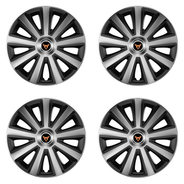 puklice pre  Cupra 16 Aviator carbon silver&black