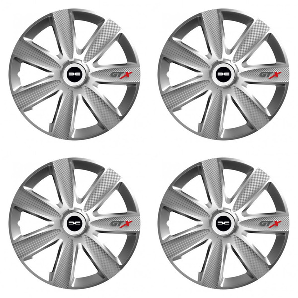 puklice pre  Dacia (nové logo) 14 GTX CARBON silver