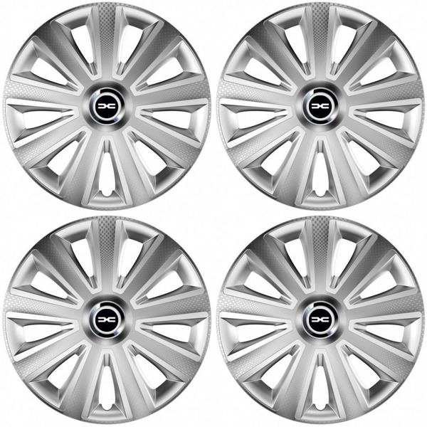puklice pre  Dacia (nové logo) 14 Aviator carbon RC silver