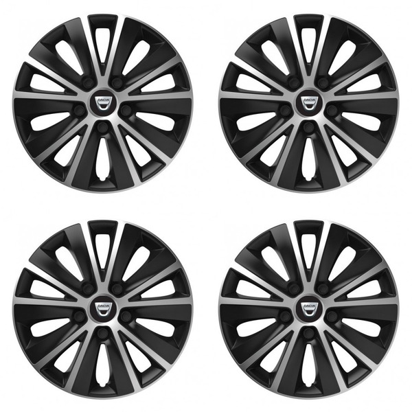 puklice pre  Dacia (staršie logo) 16 RAPIDE silver and black