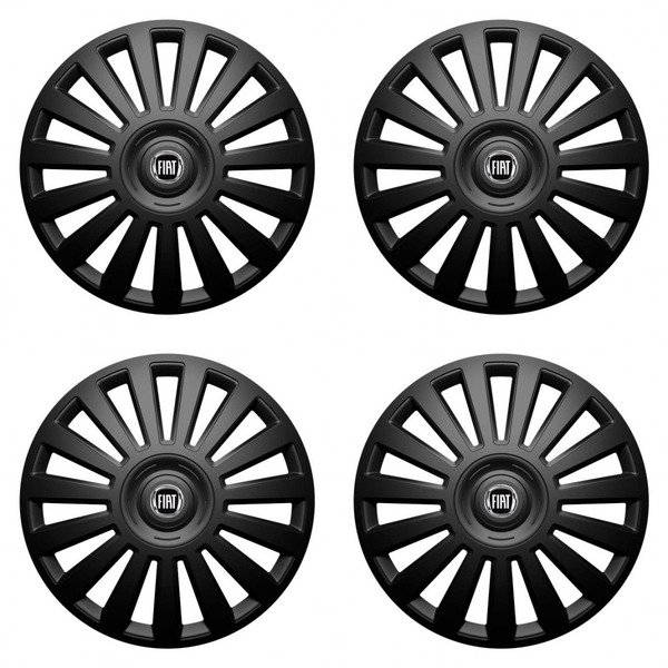 puklice pre  Fiat (čierny) 15 Luxury black