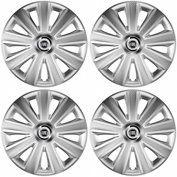 puklice pre  Fiat (čierny) 16 Aviator carbon RC 16 silver