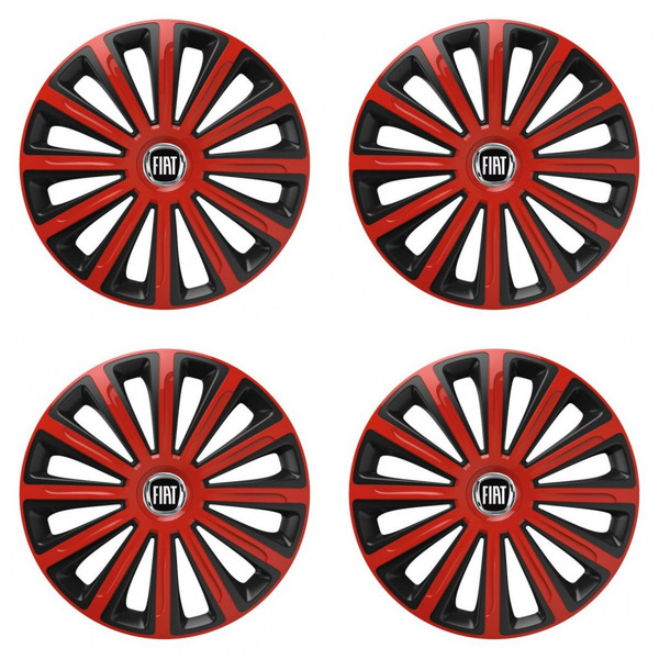 puklice pre  Fiat (čierny) 16 TREND red and black
