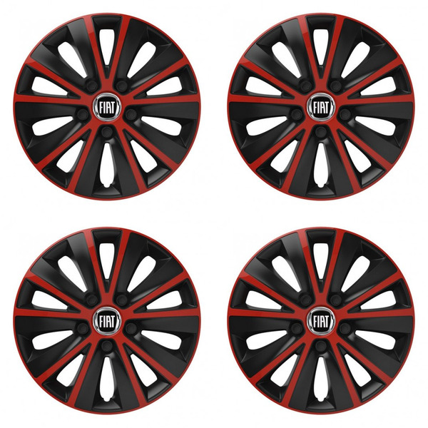 puklice pre  Fiat (čierny) 15 RAPIDE red and black