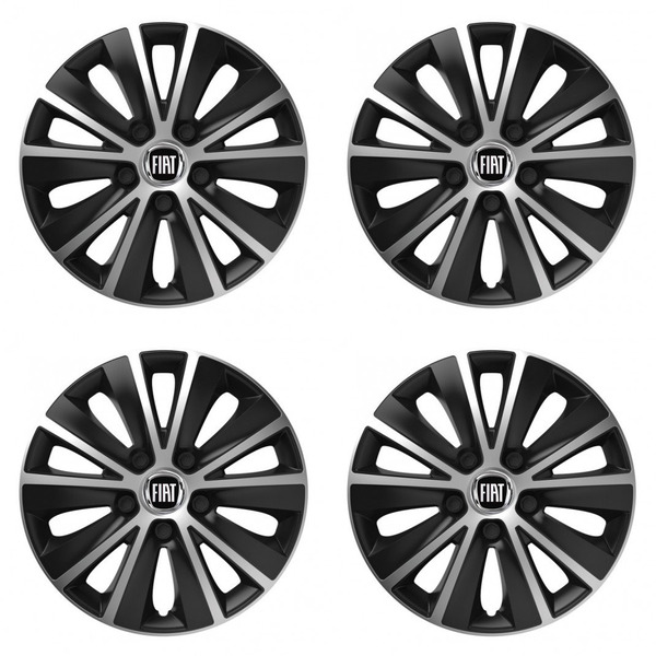 puklice pre  Fiat (čierny) 16 RAPIDE silver and black