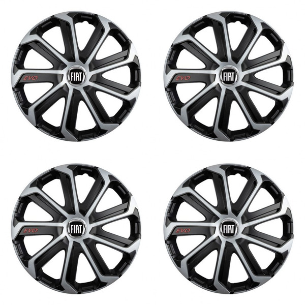 puklice pre  Fiat (čierny) 16 Evo black&silver