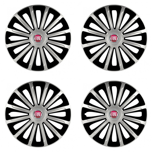 puklice pre  Fiat (červené) 15 TREND silver and black