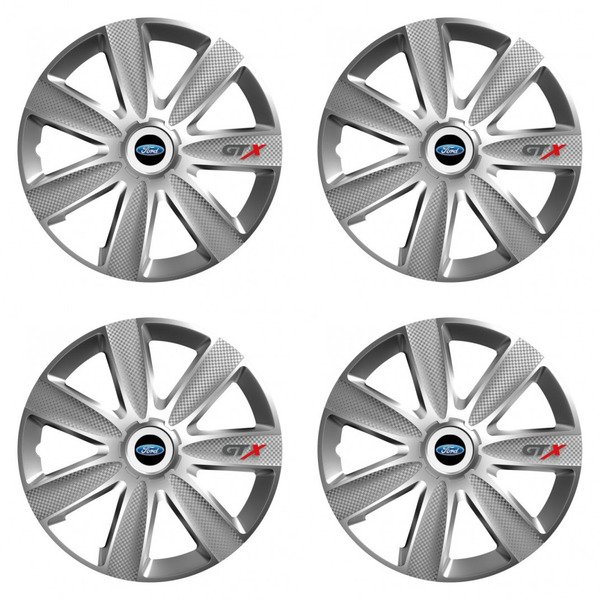 puklice pre  Ford 14 GTX CARBON silver