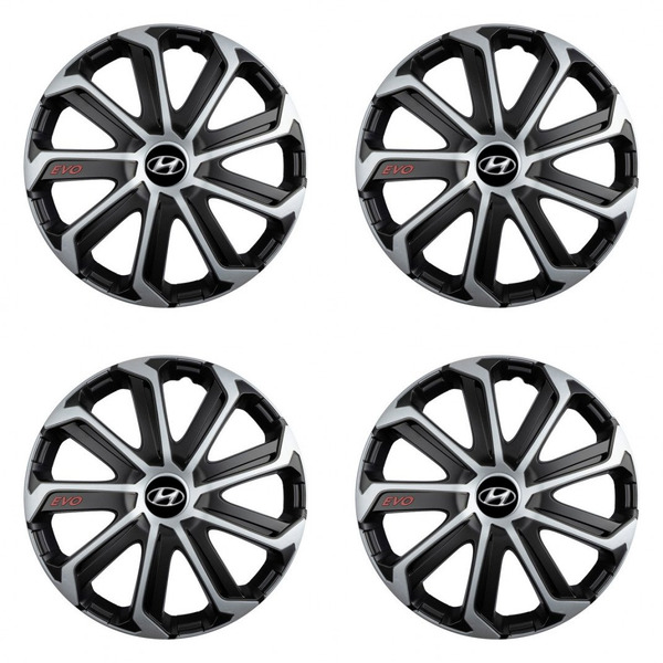 puklice pre  Hyundai 14 Evo black&silver