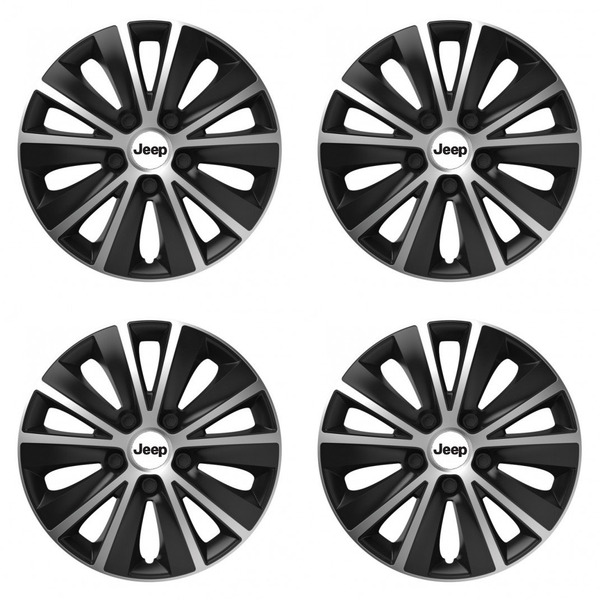puklice pre  Jeep 14 RAPIDE silver and black