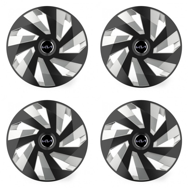 puklice pre  Kia (nové logo) 14 Vector RC black and silver