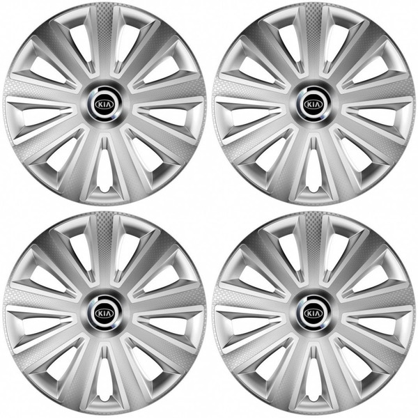 puklice pre  Kia (staršie logo) 14 Aviator carbon RC silver
