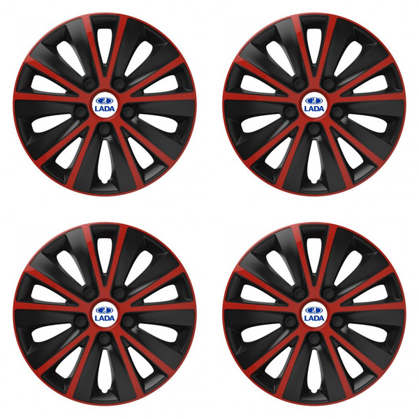 puklice pre  Lada 14 RAPIDE red and black