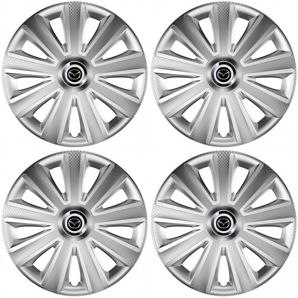 puklice pre  Mazda 14 Aviator carbon RC silver