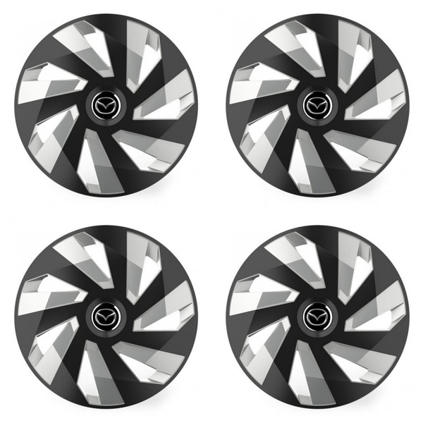 puklice pre  Mazda 16 Vector RC black and silver