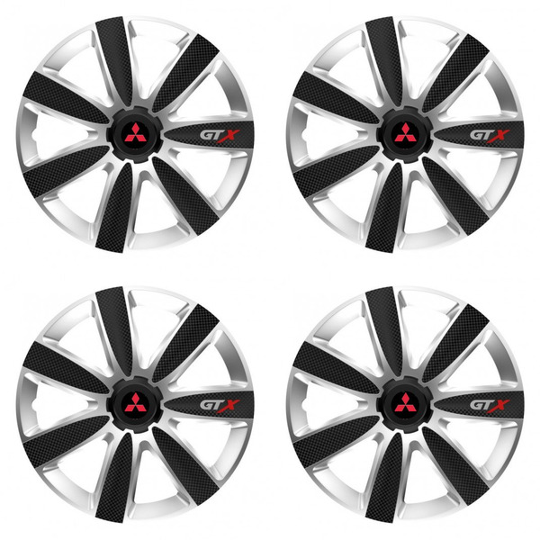 puklice pre  Mitsubishi (červené) 14 GTX CARBON silver/black