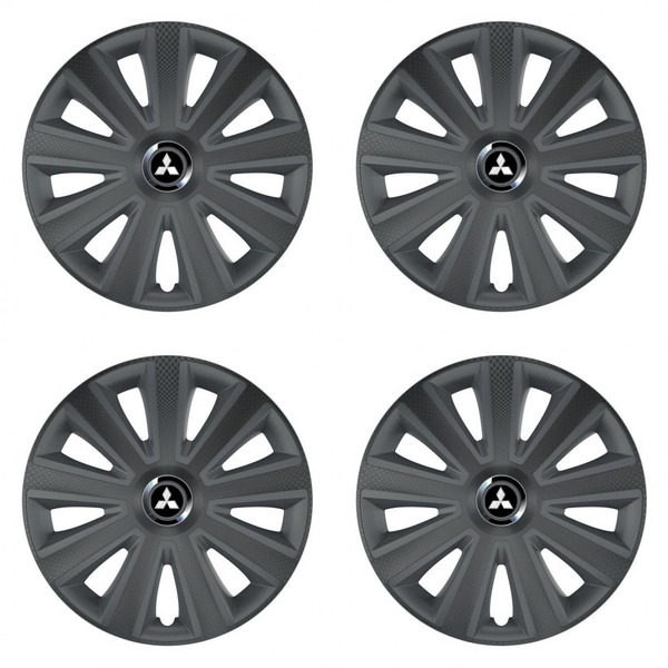 puklice pre  Mitsubishi (strieborné) 15 Aviator carbon grafite