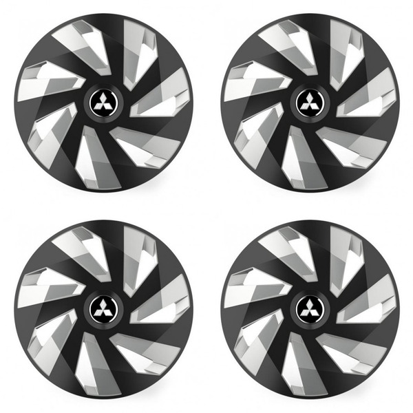 puklice pre  Mitsubishi (strieborné) 16 Vector RC black and silver