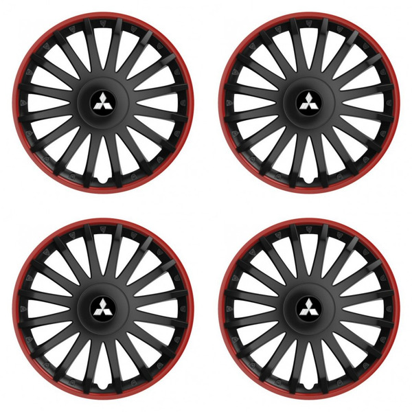 puklice pre  Mitsubishi (strieborné) 16 CRYSTAL RO black