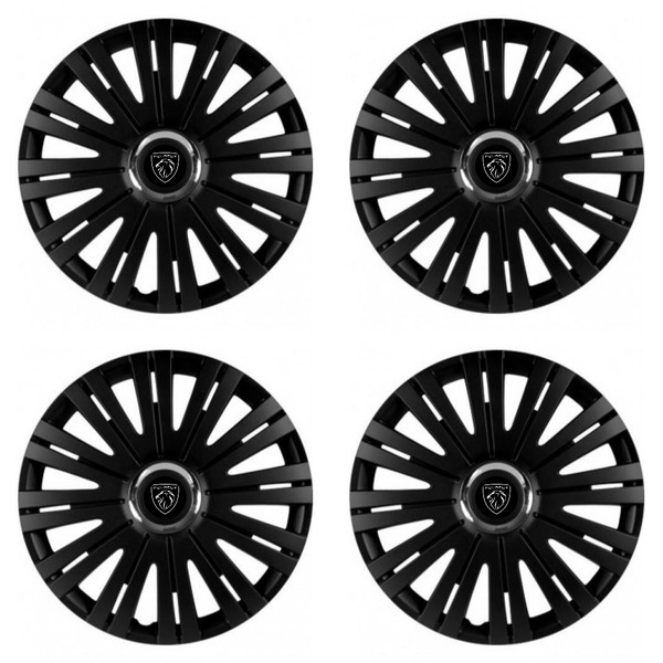 puklice pre  Peugeot (nové logo) 16 ACTIVE RC BLACK