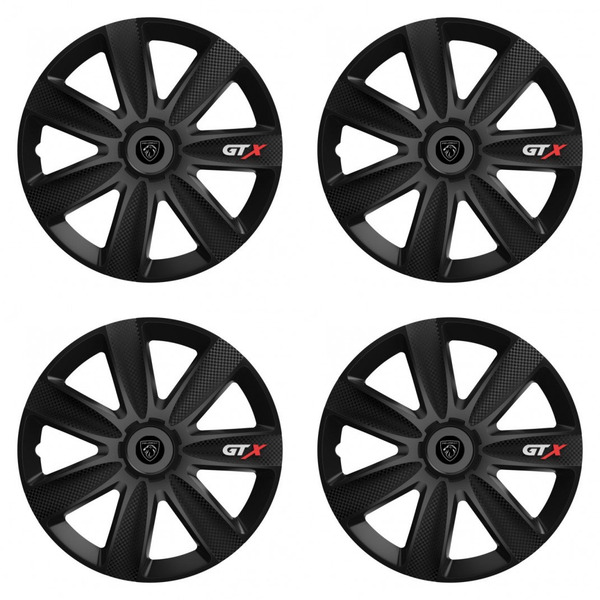 puklice pre  Peugeot (nové logo) 16 GTX CARBON black