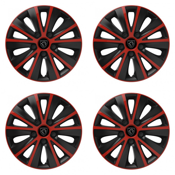puklice pre  Peugeot (nové logo) 16 RAPIDE red and black