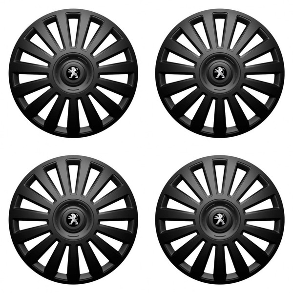 puklice pre  Peugeot (staršie logo) 16 Luxury black