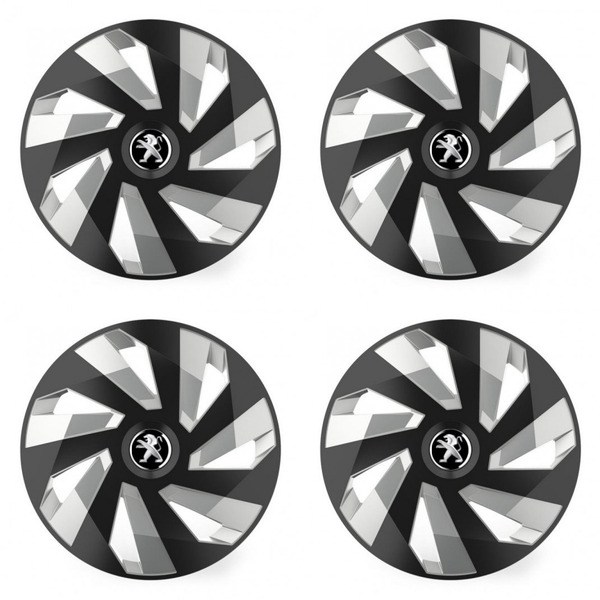 puklice pre  Peugeot (staršie logo) 14 Vector RC black and silver