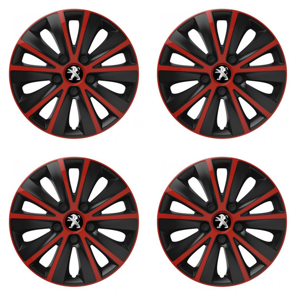puklice pre  Peugeot (staršie logo) 16 RAPIDE red and black