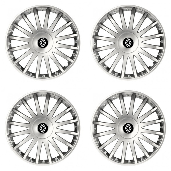 puklice pre  Renault (nové logo) 16 CRYSTAL silver